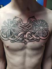 Nortic-design-on-chest-done-in-dotwork