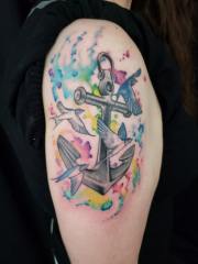 Anchor-with-birds-with-watercolor