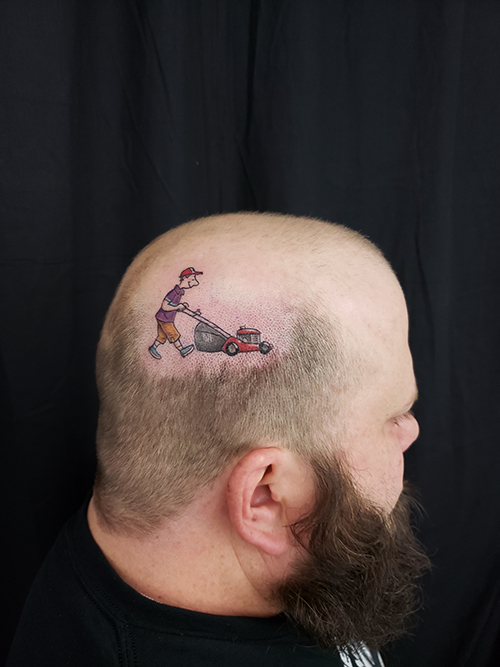 Couple Tattoos Husband Inks Cartoon Of Wife On Bald Spot VIDEO   HuffPost Life