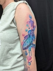 watercolor shark tattoo