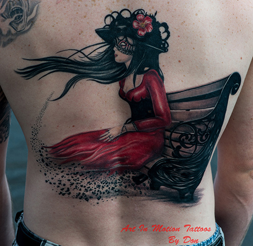 Backpiece of a Tattoo, Design by Artist Natalie Shau recreation.