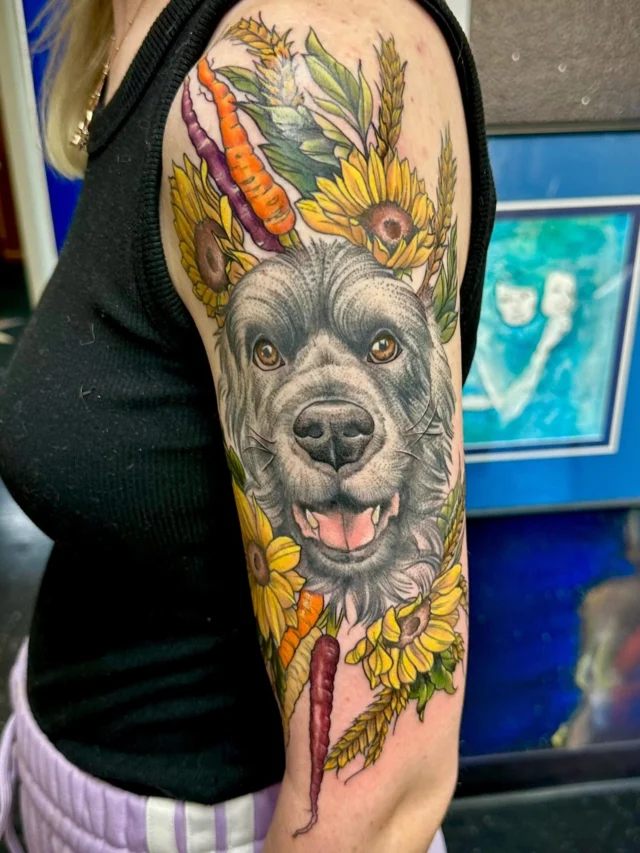 Finished this yesterday, such a sweet puppers. I’m very happy and grateful I got to do such an enjoyable tattoo!

 #tattoo #tattoos #tattooed #tattooart #customtattoo #colorado #inked #coloradosprings #coloradotattooartist #femaletattooartist #bodyart #artinmotiontattoosandpiercing #cotattooartist #inkjecta #eternalink #dogtattoo #colortattoo #neotraditionaltattoo #cutetattoo #pettattoo